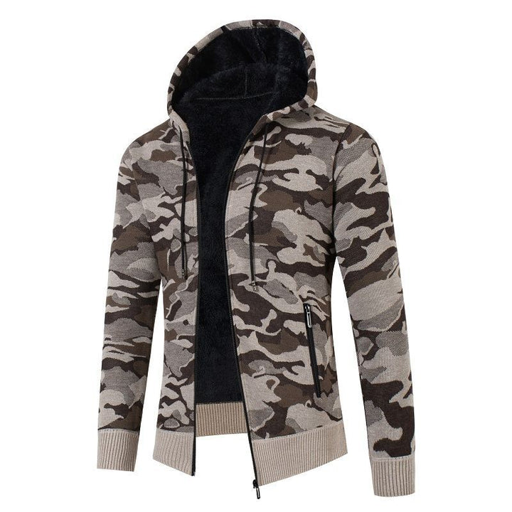 Herren lässige Jacke mit Fleece-Futter und Camouflage-Muster Echoarchiv