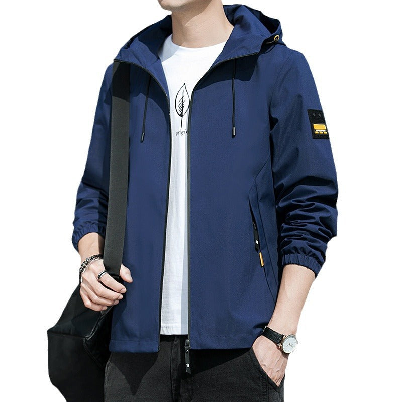 Herren sportliche Windjacke mit praktischem Reißverschluss und verstellbarer Kapuze – Taviero