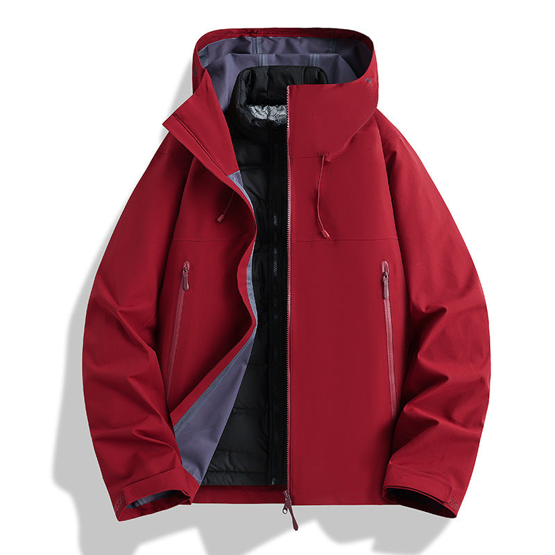 Herren Wasserdichte Softshell-Outdoorjacke mit verstellbarer Kapuze und atmungsaktiver Membran Echoarchiv