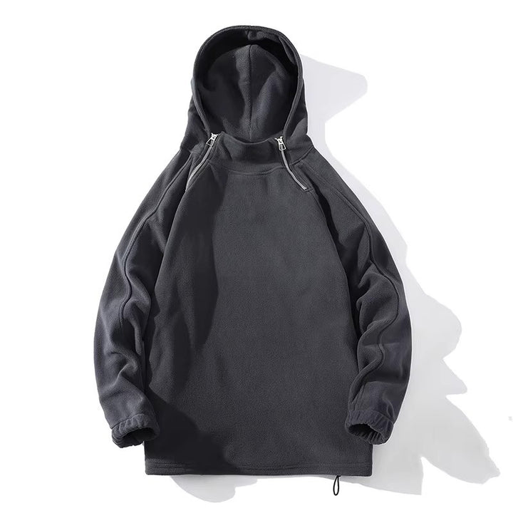 Herren Fleece Hoodie mit Reißverschluss und hohem Kragen Echoarchiv