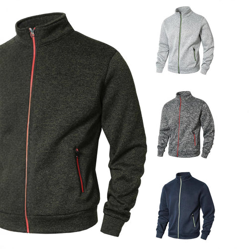 Herren sportliche Fleecejacke mit hohem Kragen und Reißverschlüssen Echoarchiv