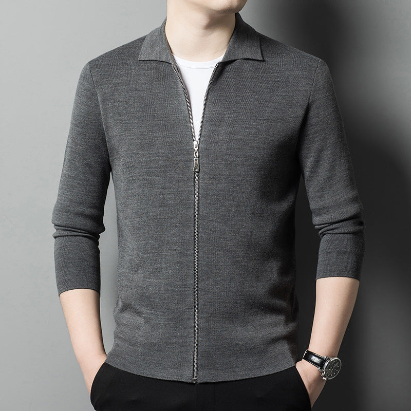 Herren modischer Strickpullover mit durchgehendem Reißverschluss Echoarchiv