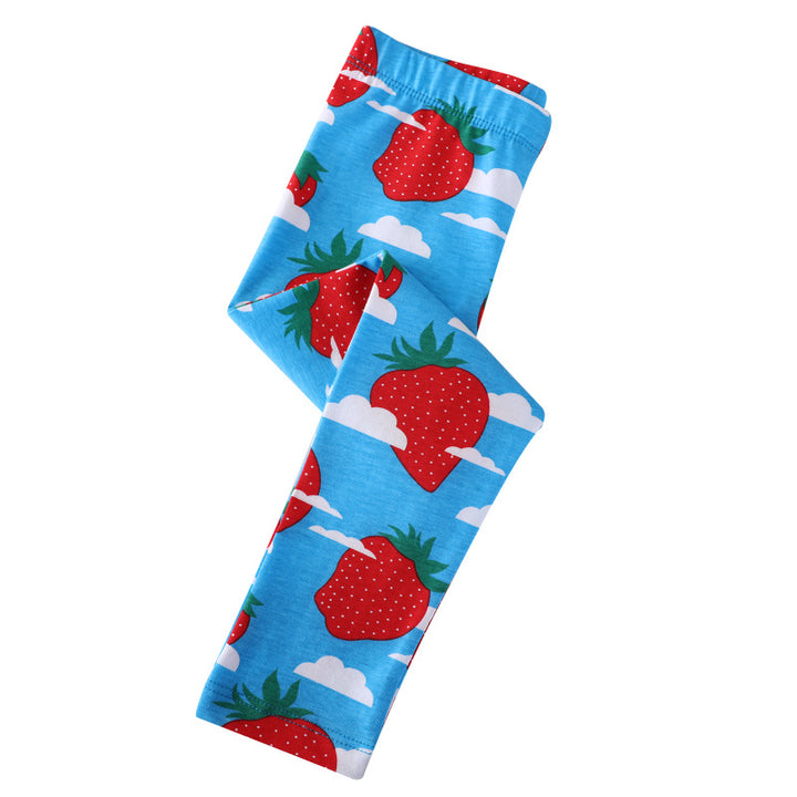 Mädchen Leggings mit fröhlichem Erdbeermotiv Echo Archiv