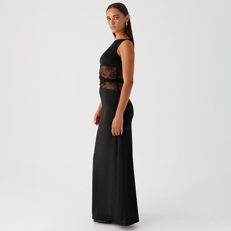 Damen Elegantes langes Kleid mit raffinierten Spitzendetails Echo Archiv
