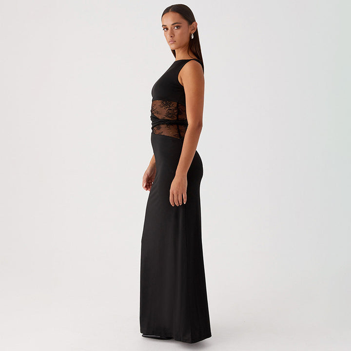 Damen Elegantes langes Kleid mit raffinierten Spitzendetails Echo Archiv