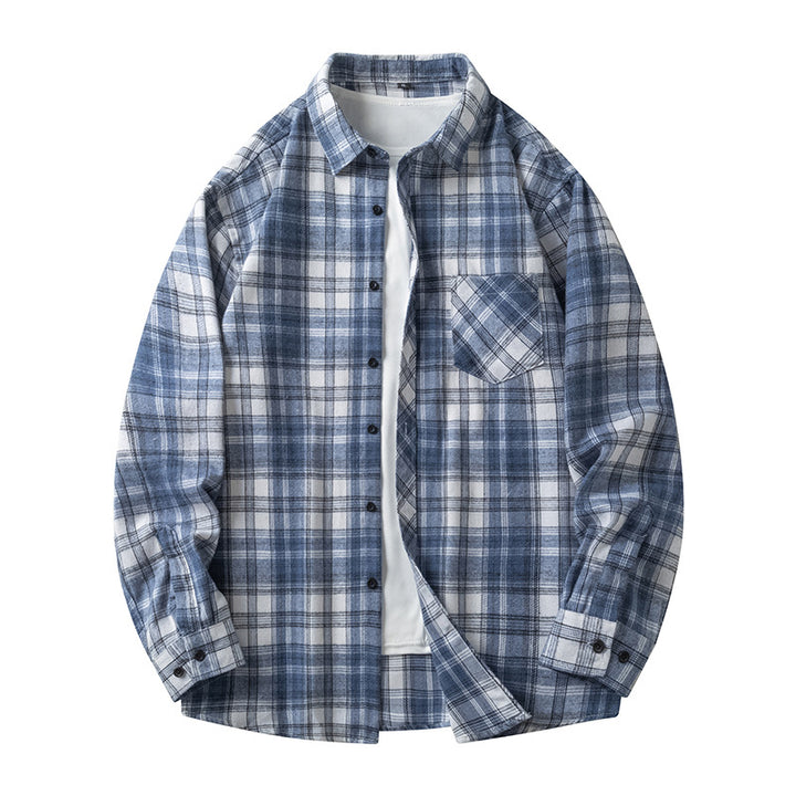 Herren Freizeitliches Karoshirt mit Taschen und Button-Down-Kragen Echoarchiv