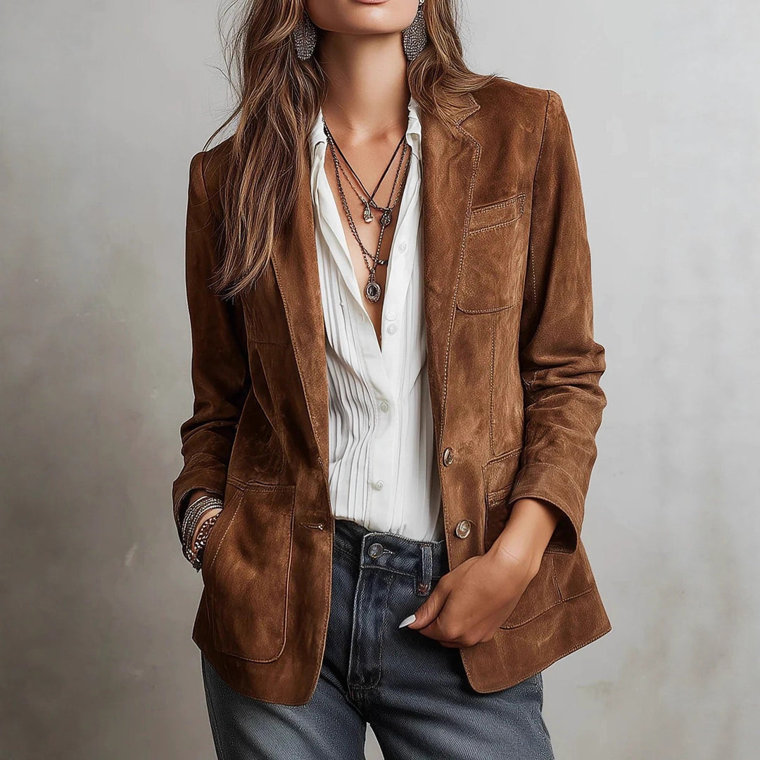 Damen Eleganter Wildlederblazer Echo Archiv