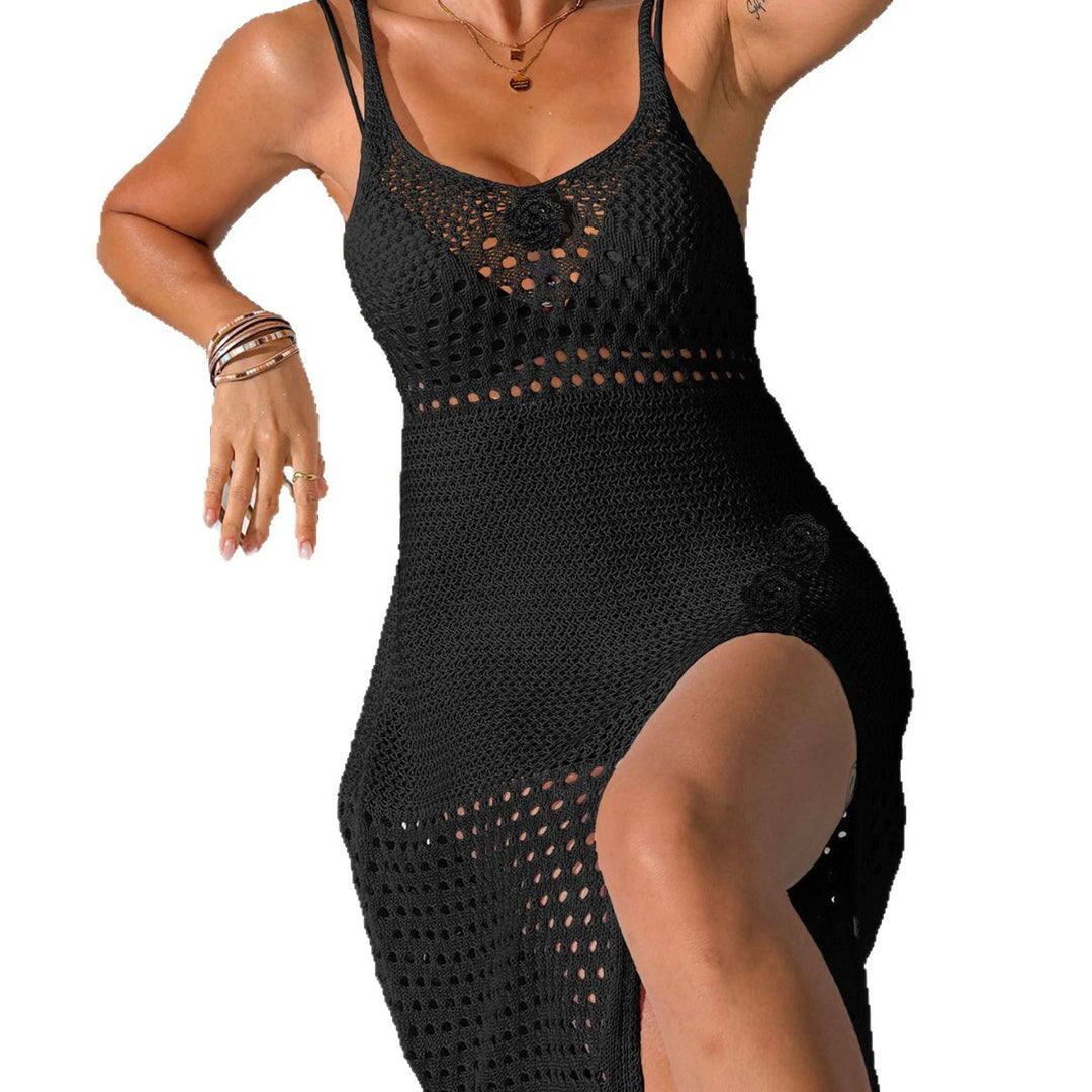 Damen gehäkeltes Strandkleid mit seitlichem Schlitz Echo Archiv