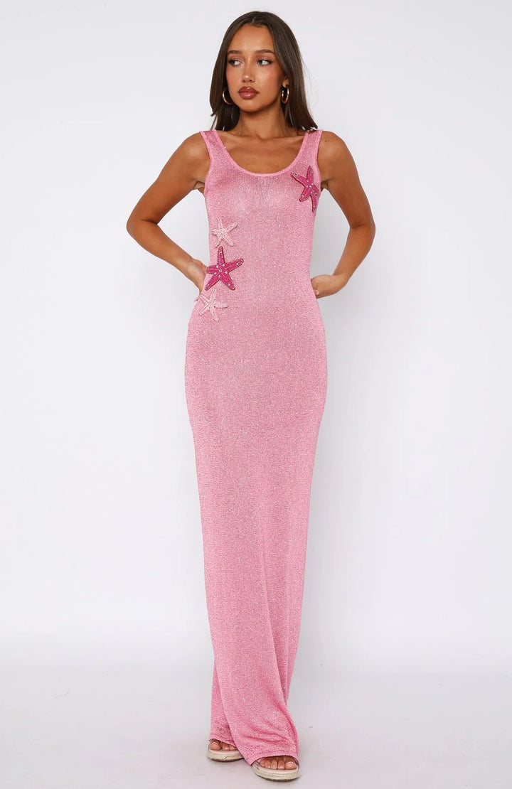 Damen Funkelndes Maxikleid mit Muschel-Applikationen Echo Archiv