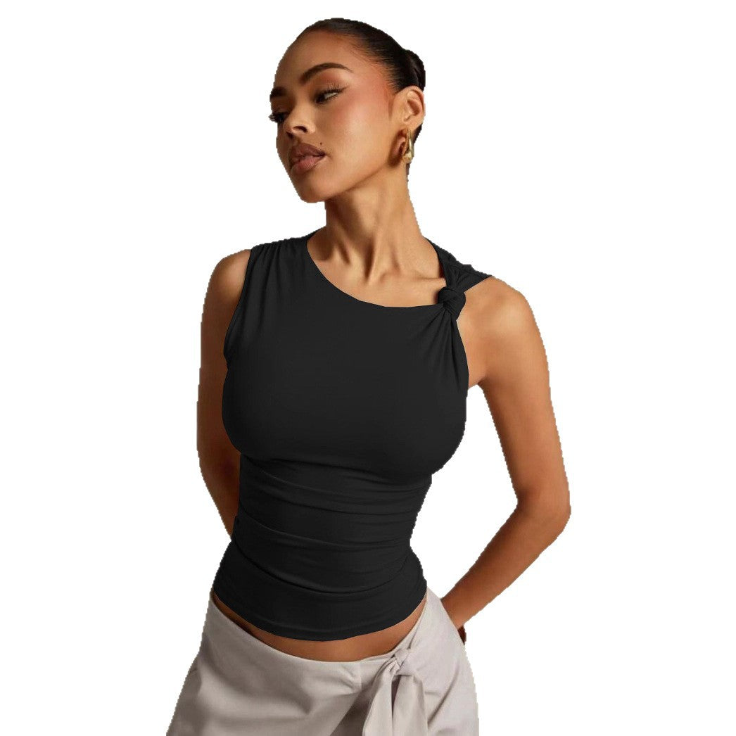 Damen Elegantes Tanktop mit asymmetrischem Design und raffinierten Knotelementen Echo Archiv
