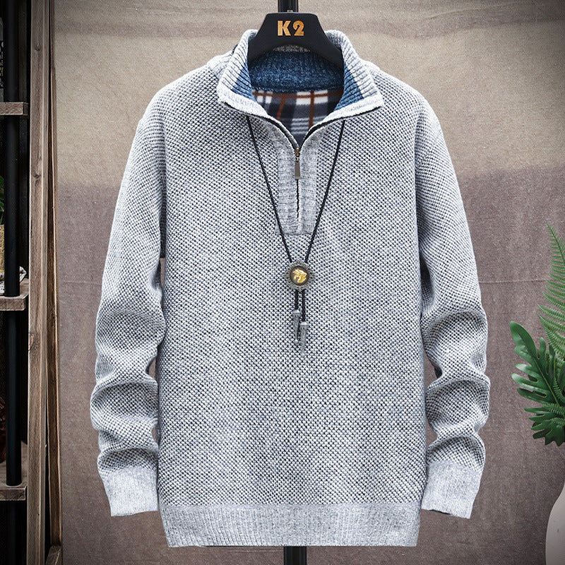 Herren Strickpullover mit halber Reißverschluss und modernem Design Echoarchiv