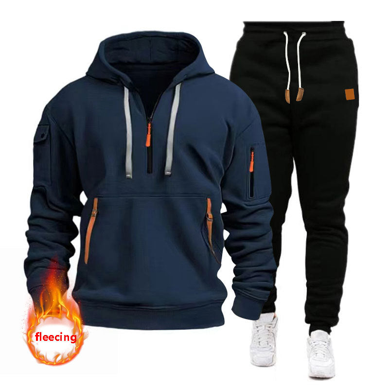 Herren Sportliches Hoodie-Set mit funktionalen Taschen und atmungsaktiven Eigenschaften Echoarchiv
