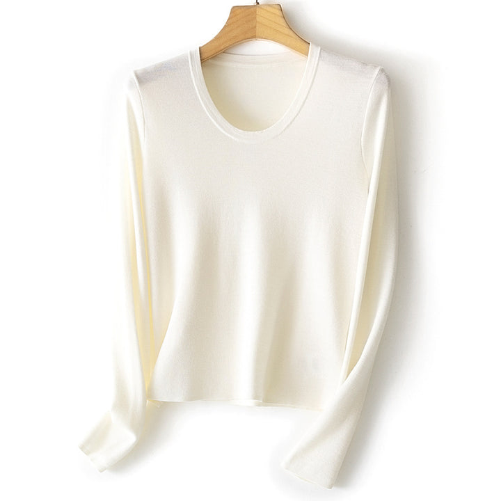 Damen Feinstrick-Langarmshirt mit Rundhalsausschnitt und leichter A-Linie Echoarchiv