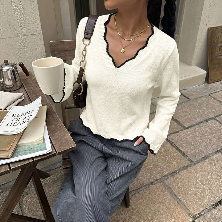 Damen Eleganter V-Ausschnitt Pullover Echo Archiv