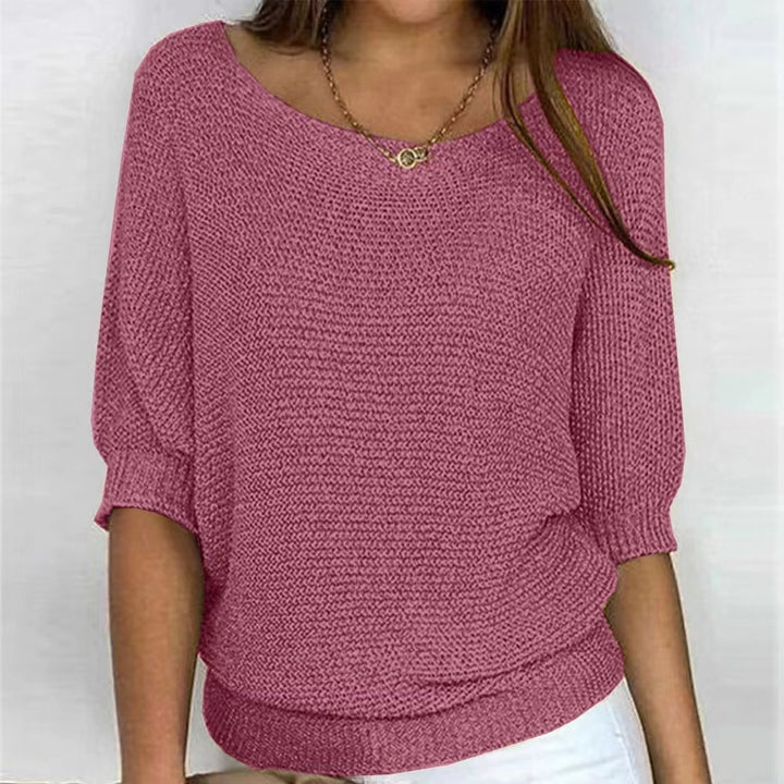 Damen nan legerer kastiger Feinstrickpullover mit weitem Ausschnitt Echo Archiv