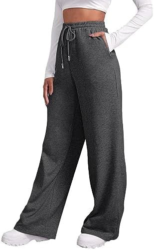 Damen weite High‑Waist Palazzo-Loungehose mit elastischem Komfortbund, Kordelzug und seitlichen Eingrifftaschen – Avélisse