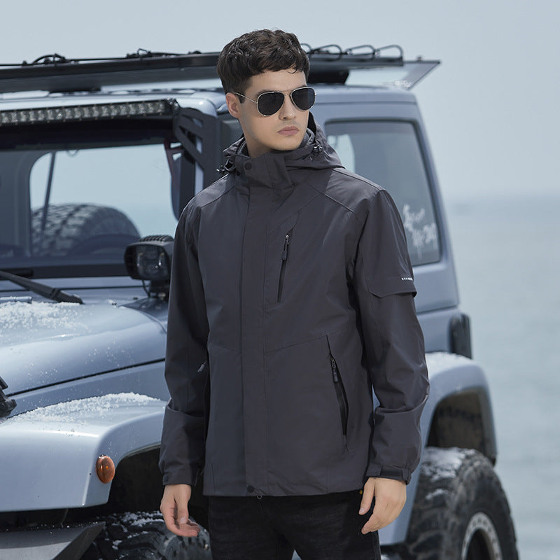 Damen Wasserdichte Outdoorjacke mit Kapuze, atmungsaktiver Membran und Multifunktions‑Reißverschlusstaschen – Célinea