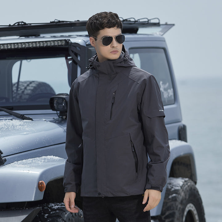 Damen Wasserdichte Outdoorjacke mit Kapuze, atmungsaktiver Membran und Multifunktions‑Reißverschlusstaschen – Célinea