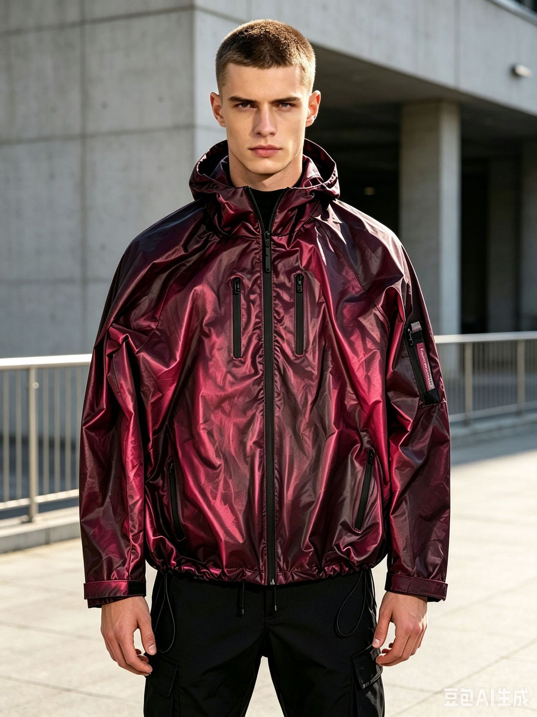 Herren Modische Langarmjacke mit Kapuze – Taviero