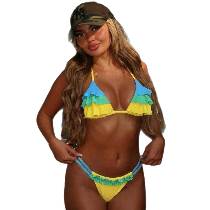 Damen Rüschen Bikini-Set mit verstellbaren Trägern Echo Archiv