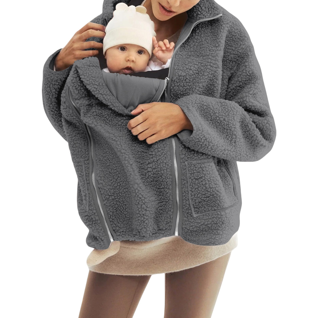 Damen nan oversized Teddyfleece Jacke mit Stehkragen und durchgehendem Reißverschluss Echo Archiv