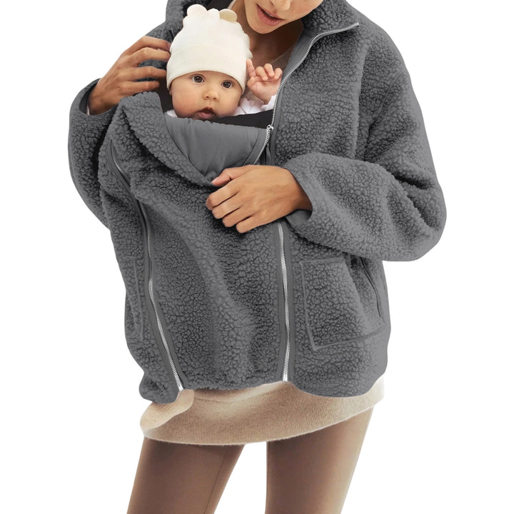 Damen nan oversized Teddyfleece Jacke mit Stehkragen und durchgehendem Reißverschluss Echo Archiv
