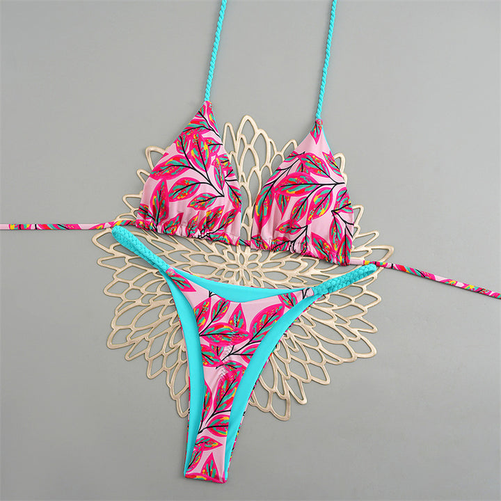 Damen Triangelbikini mit buntem Muster und verstellbaren Trägern Echo Archiv