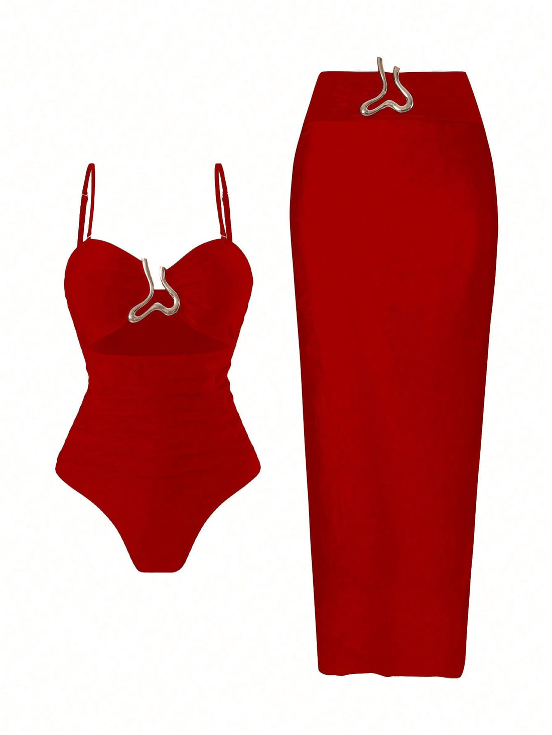 Damen Eleganter Badeanzug mit schickem Wrap-Rock – Maréssa
