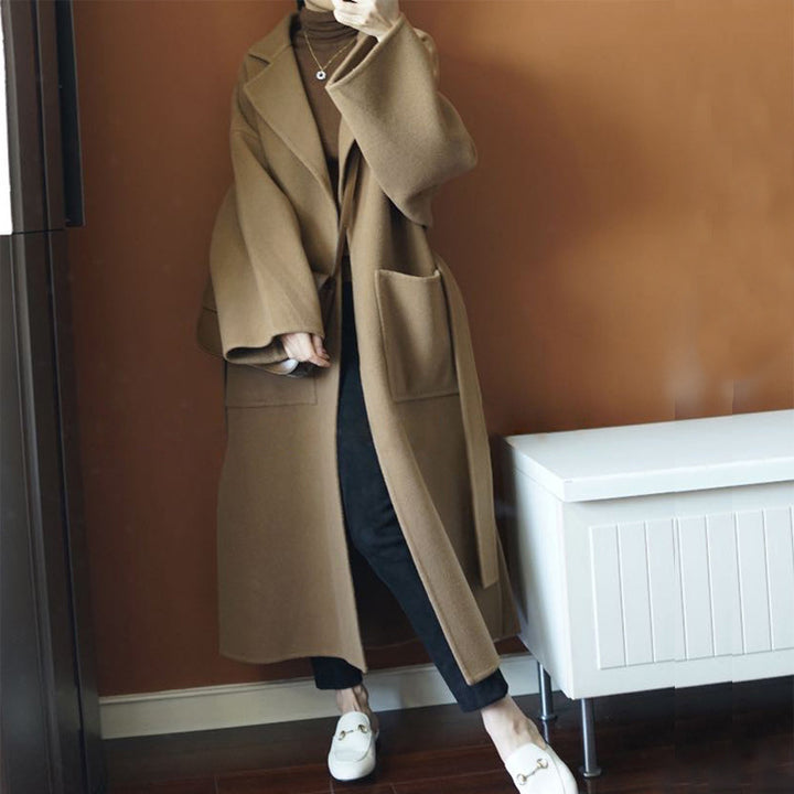 Damen Wollmix-Longcoat im Oversize-Schnitt mit großen aufgesetzten Taschen Echo Archiv