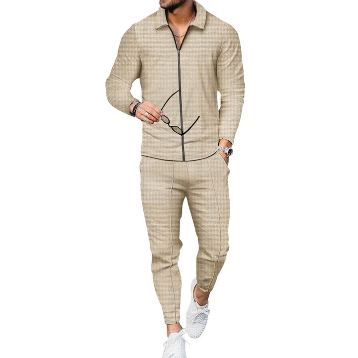 Herren atmungsaktives Sportset mit Reißverschluss und elastischem Bund Echoarchiv