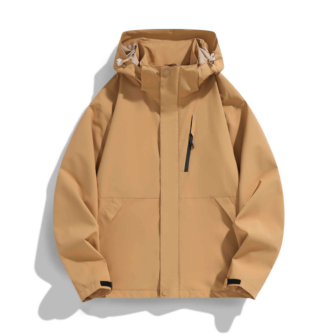Damen Wasserabweisende Kapuzen‑Übergangsjacke mit verstellbarer Kapuze, verdeckter Frontblende und Multifunktionstaschen Echo Archiv