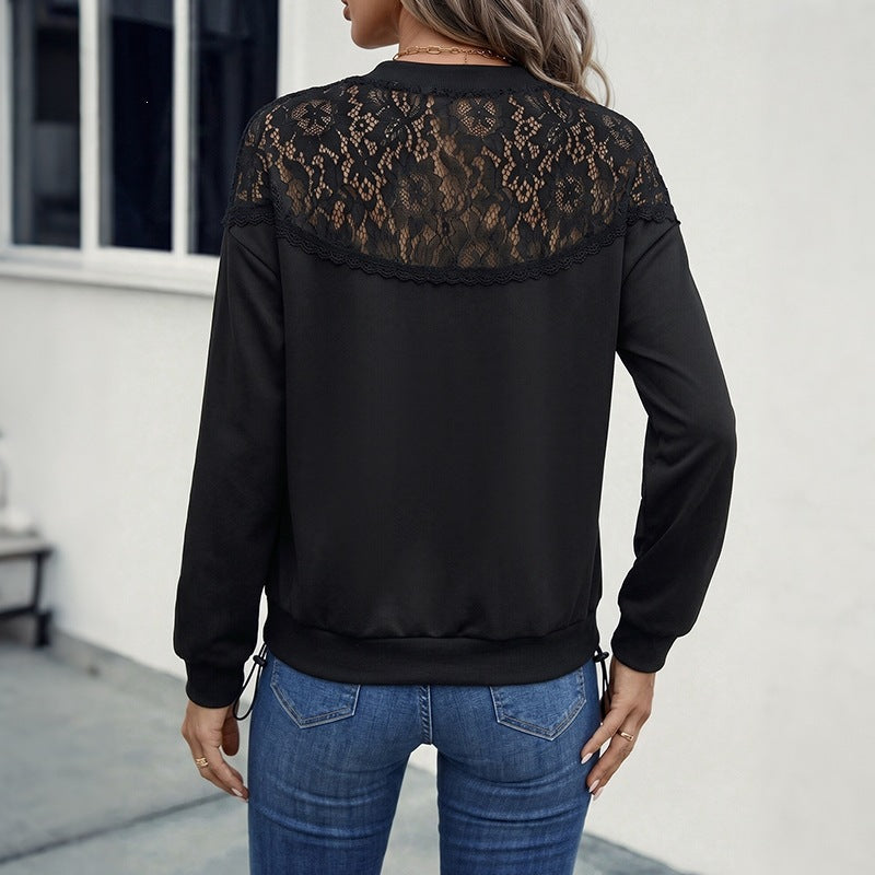 Damen Eleganter Pullover mit Spitzenbesatz Echo Archiv