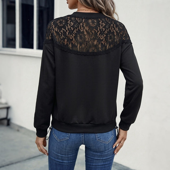 Damen Eleganter Pullover mit Spitzenbesatz Echo Archiv
