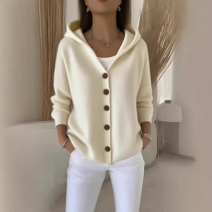 Damen nan Kapuzen-Cardigan mit Knopfleiste und lässiger Oversize-Passform Echo Archiv