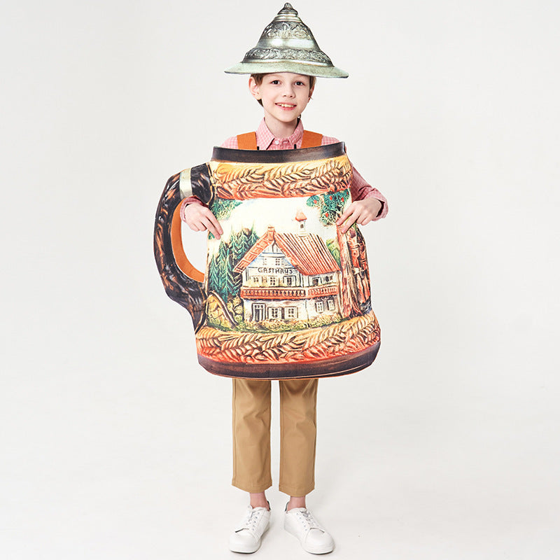 Unisex nan traditioneller keramischer Bierkrug mit Zinndeckel und handbemaltem Reliefmotiv Echo Archiv