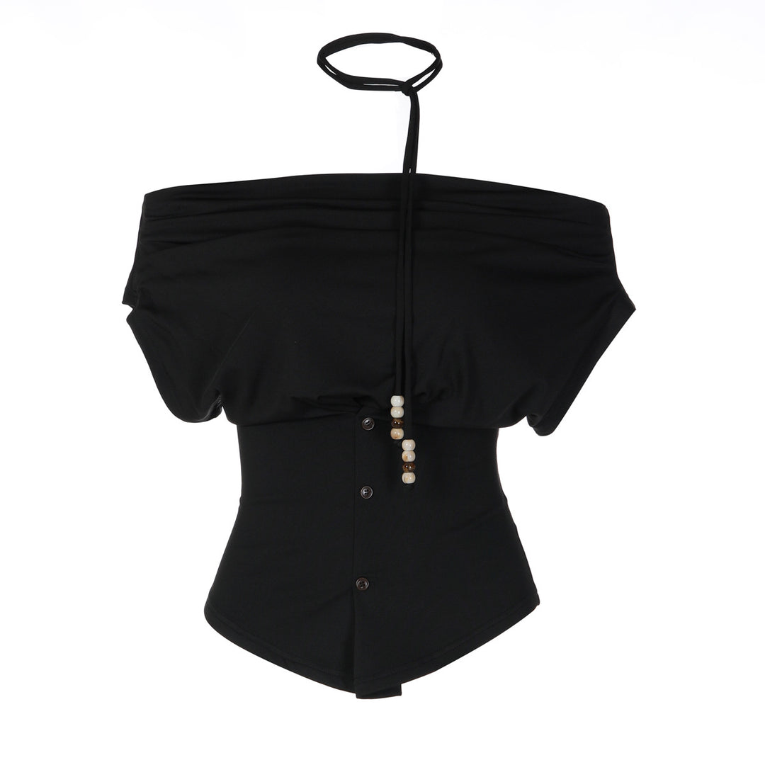 Damen Off-Shoulder Blusenshirt mit dekorativem Kordelzug Echo Archiv
