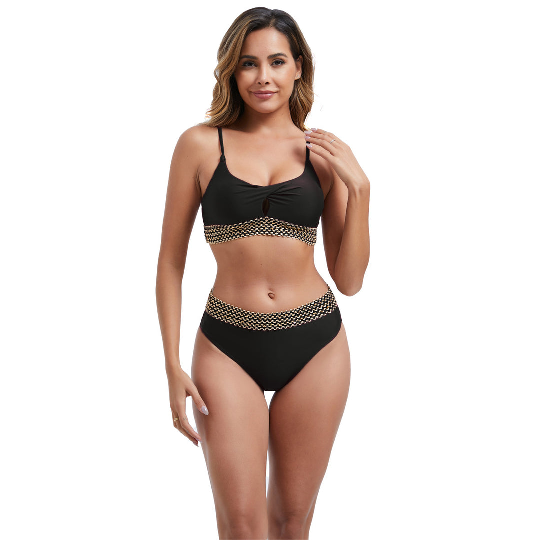 Damen Hochtailliertes Bikini-Set mit modischen Akzentdetails Echo Archiv
