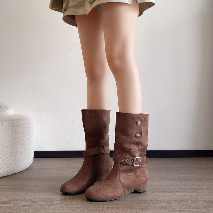 Damen Elegante Stiefeletten mit modischer Schnalle Echo Archiv