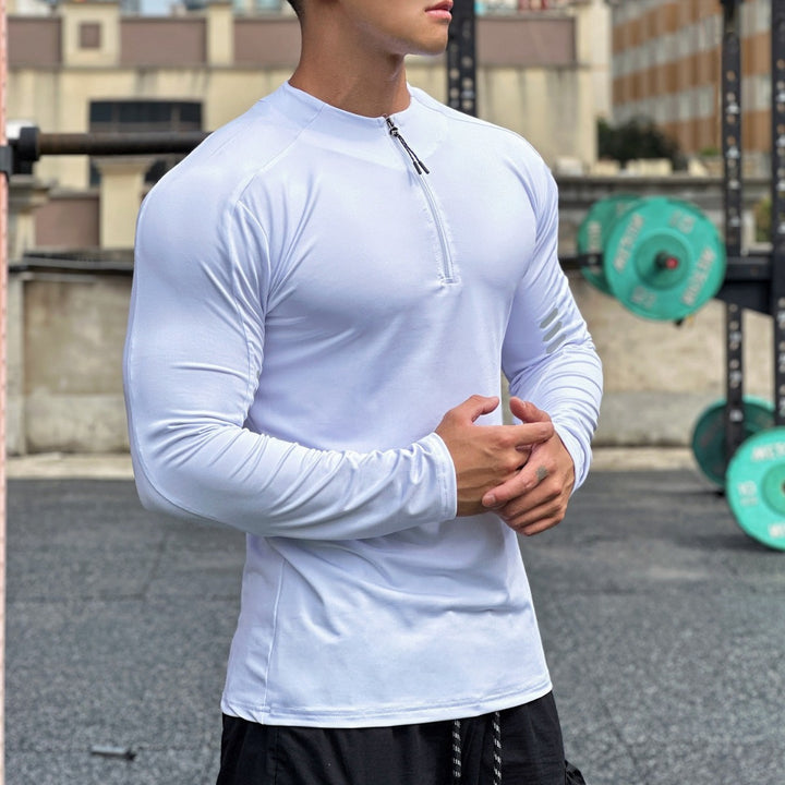 Herren Funktions-Langarmshirt mit hohem Kragen und innovativem Reißverschluss Echoarchiv