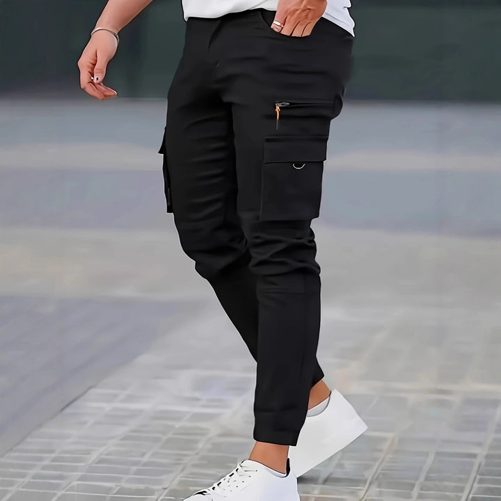 Herren Tapered Cargo-Jogginghose mit Reißverschluss- und Klappentaschen Echo Archiv