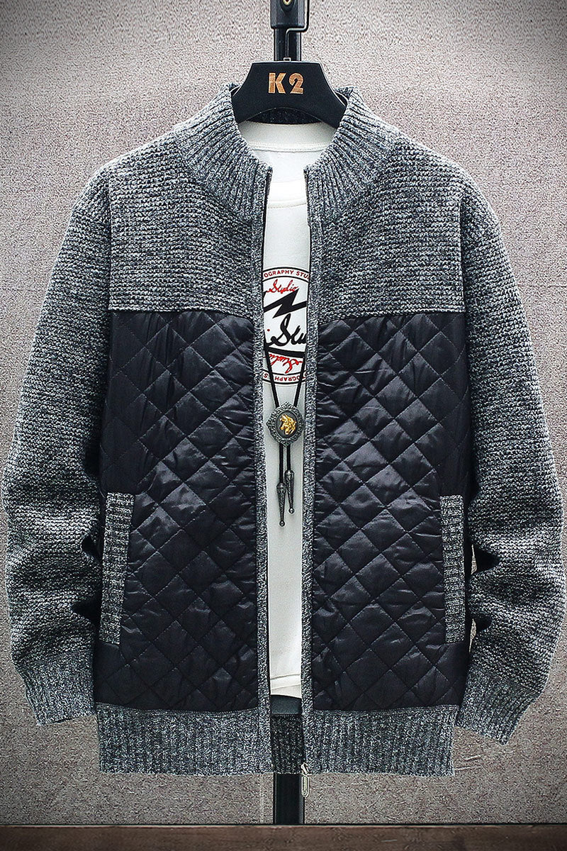 Herren Steppjacke mit Strickdetails und hohem Kragen Echoarchiv
