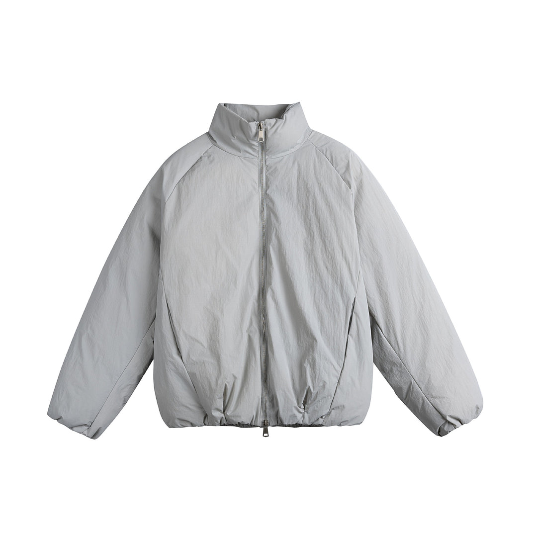 Unisex Oversize Steppjacke mit hohem Stehkragen und Zweiwege-Reißverschluss Echoarchiv