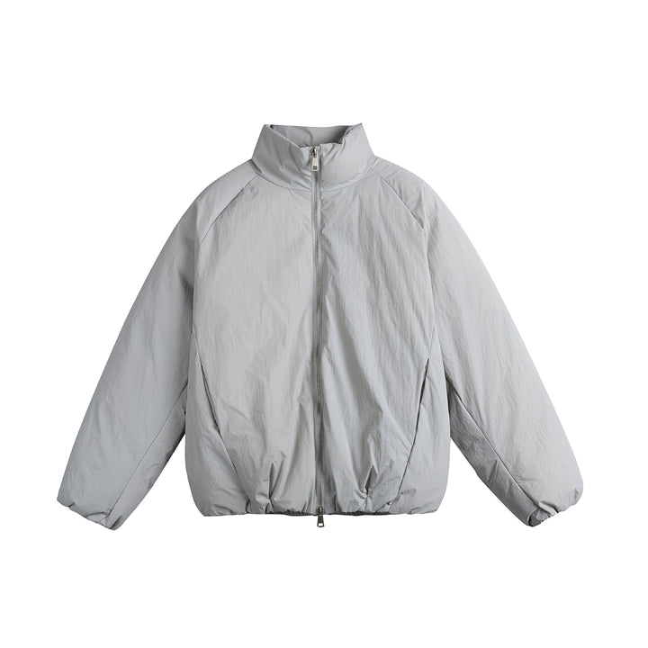 Unisex Oversize Steppjacke mit hohem Stehkragen und Zweiwege-Reißverschluss Echoarchiv