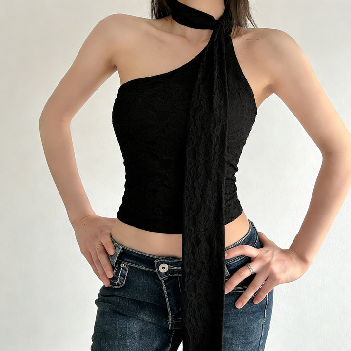 Damen asymmetrisches Top mit schickem Halsteil Echo Archiv