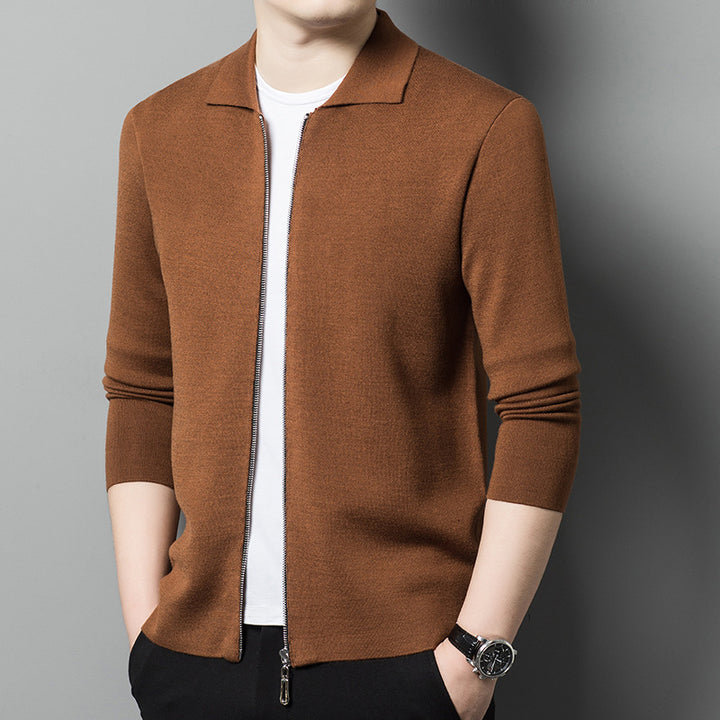 Herren modischer Strickpullover mit durchgehendem Reißverschluss Echoarchiv