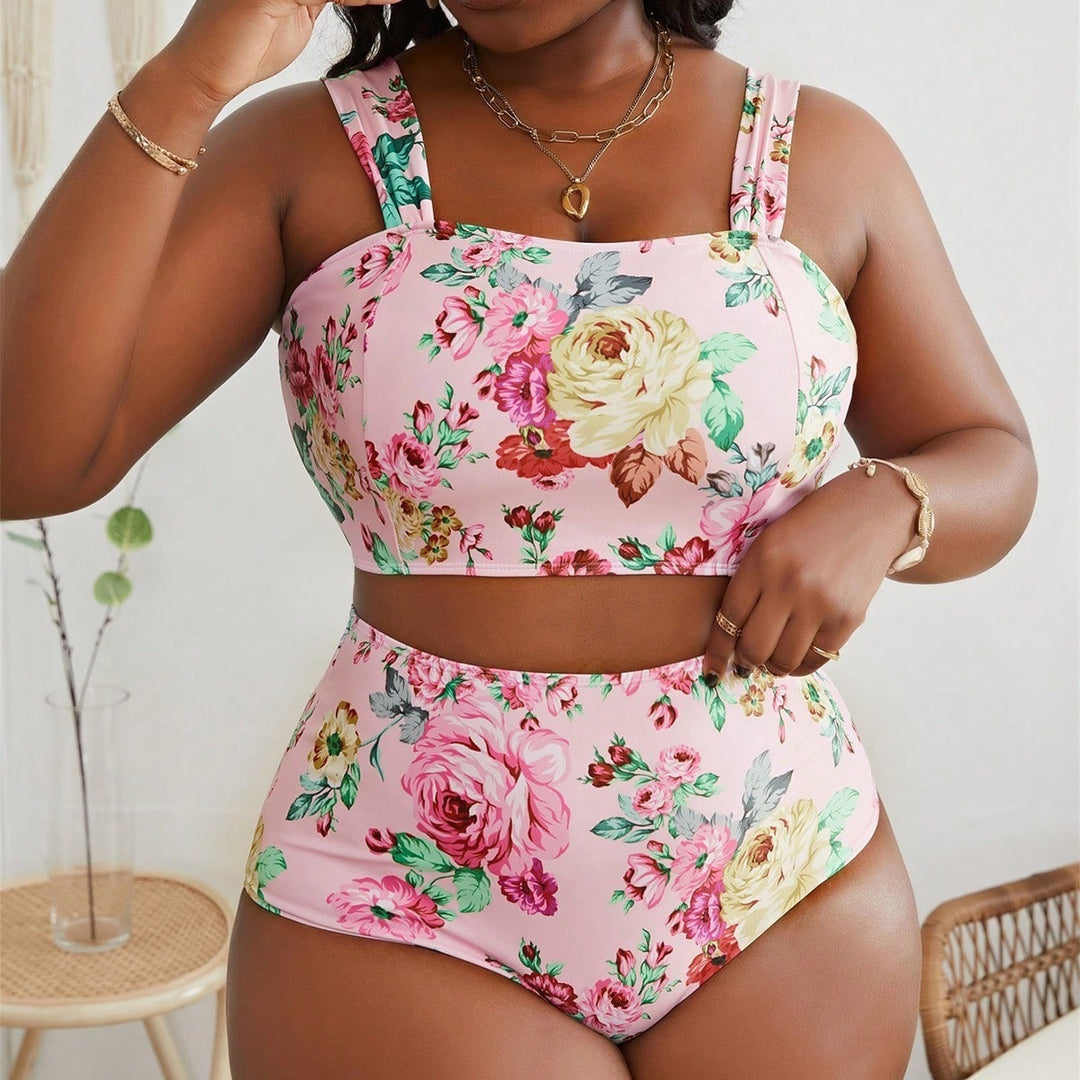 Damen Hochtailliertes Bikini-Set mit floralem Design Echo Archiv