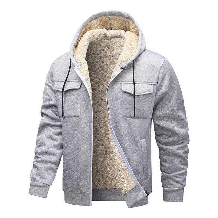 Herren gefütterte Kapuzenjacke im sportlichen Design mit praktischen Taschen Echoarchiv