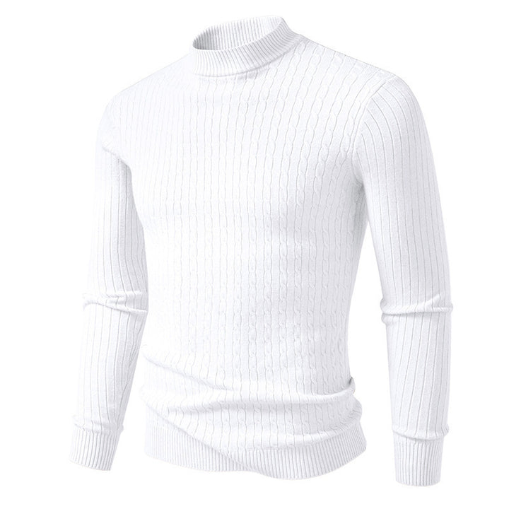 Herren Rollkragenpullover aus strukturiertem Strickmaterial Echoarchiv
