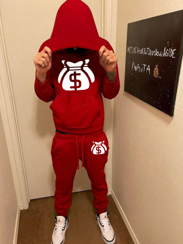 Herren Sweatanzug mit modernem Logo-Druck Echoarchiv