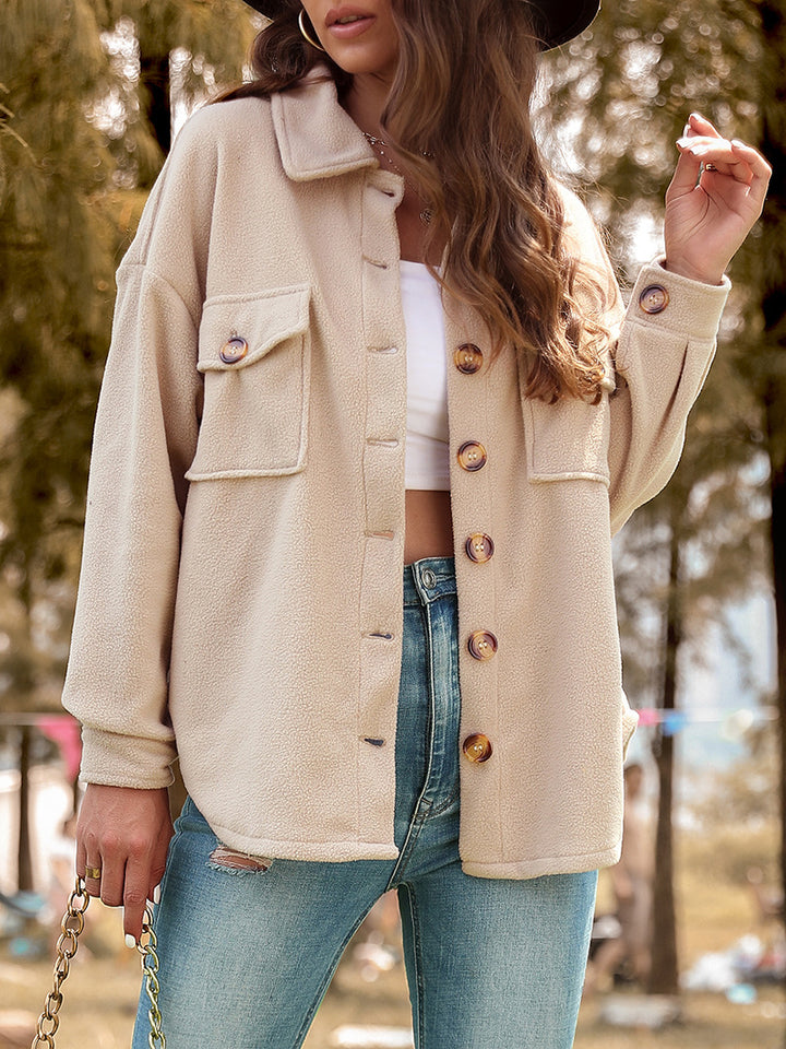 Damen Flauschige Oversized Jacke Echo Archiv